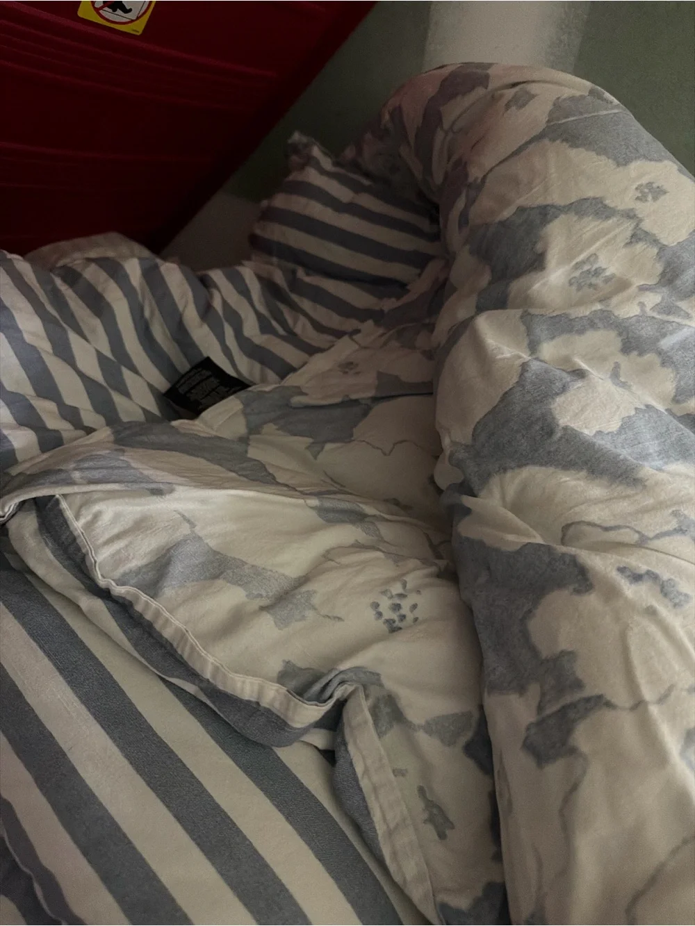 Ralph Lauren Blue and White Striped Comforter Cover
